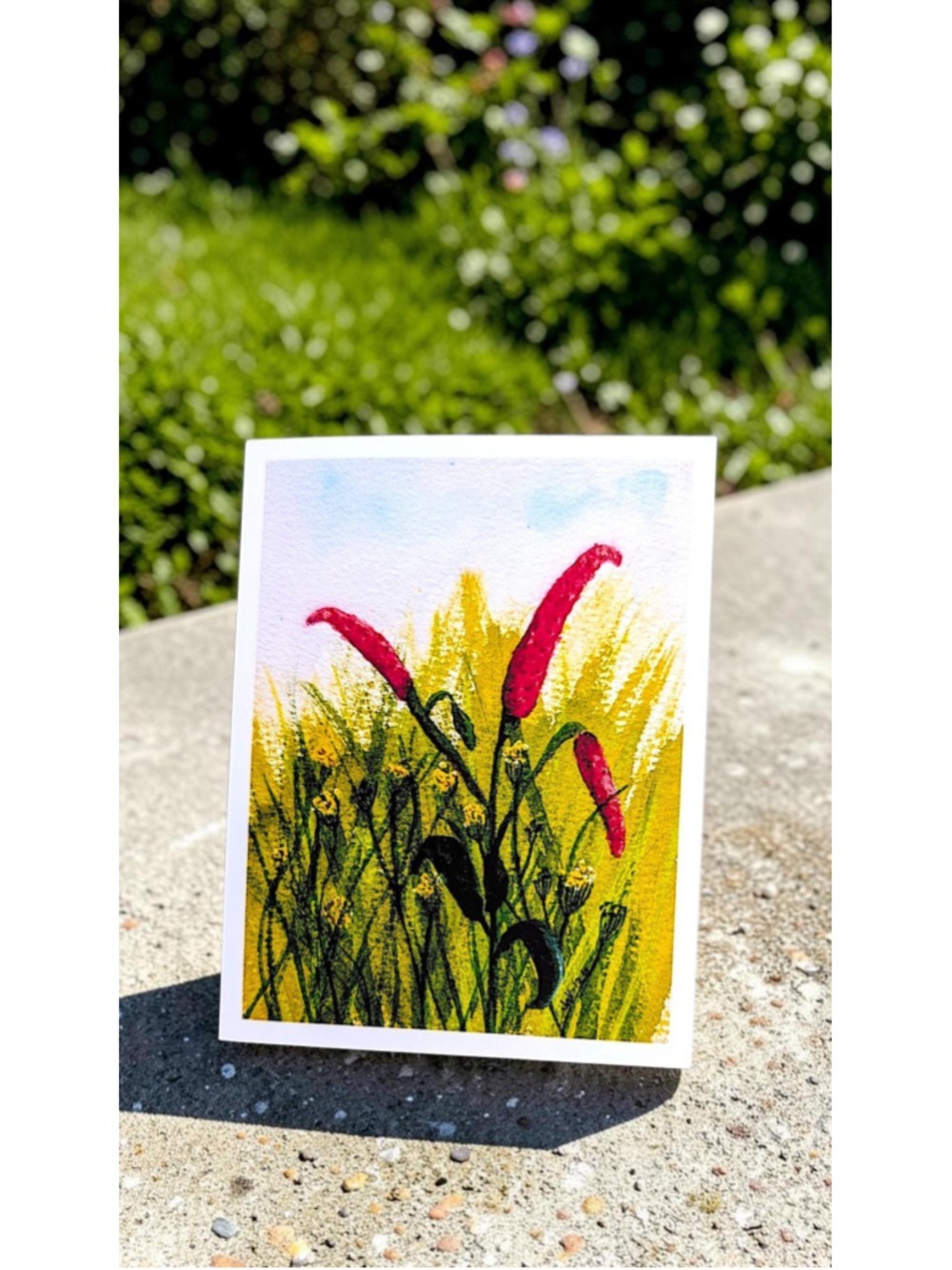 12 Watercolor Notecards: Whimsical Wildflowers (4.25" x 5.5") - Picture 5 of 8